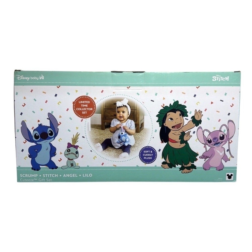 Disney Baby Cuteeze Lilo Stitch 4pc Plush Gift Set Stitch Angel Lilo Scrump NIB‎ - Picture 4 of 8